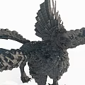 Mythical Bird With Crested Head Detailed Plumage And Elongated Feathery Wings
