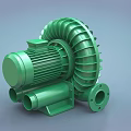 Green High Performance Industrial Turbo Blower With Impeller Motor Housing And Pipeline Connections