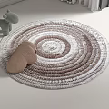 Modern Round Carpet Fabric Carpet Cream Style Carpet Home Style Carpet Round Cream Style Carpet 3d model