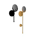 Modern Minimalist Wall Lamps With Black And Gold Round Design Elements