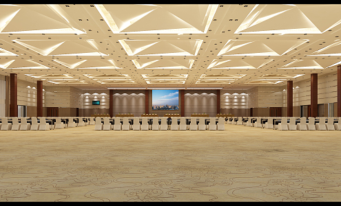 Modern Ballroom Auditorium 3d model