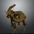 Shiny Golden Elephant Figurine Decorative Home Furniture Piece With Smooth Surface And Clear Reflection