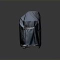 Gray Outdoor Grill Cover With Protective Straps And Brand Label For Home Use