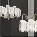 Modern Elegant Crystal Chandeliers With Metal Frame And Hanging Crystal Pendants