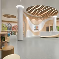 Library Book Bar Reading Room Library 3d model
