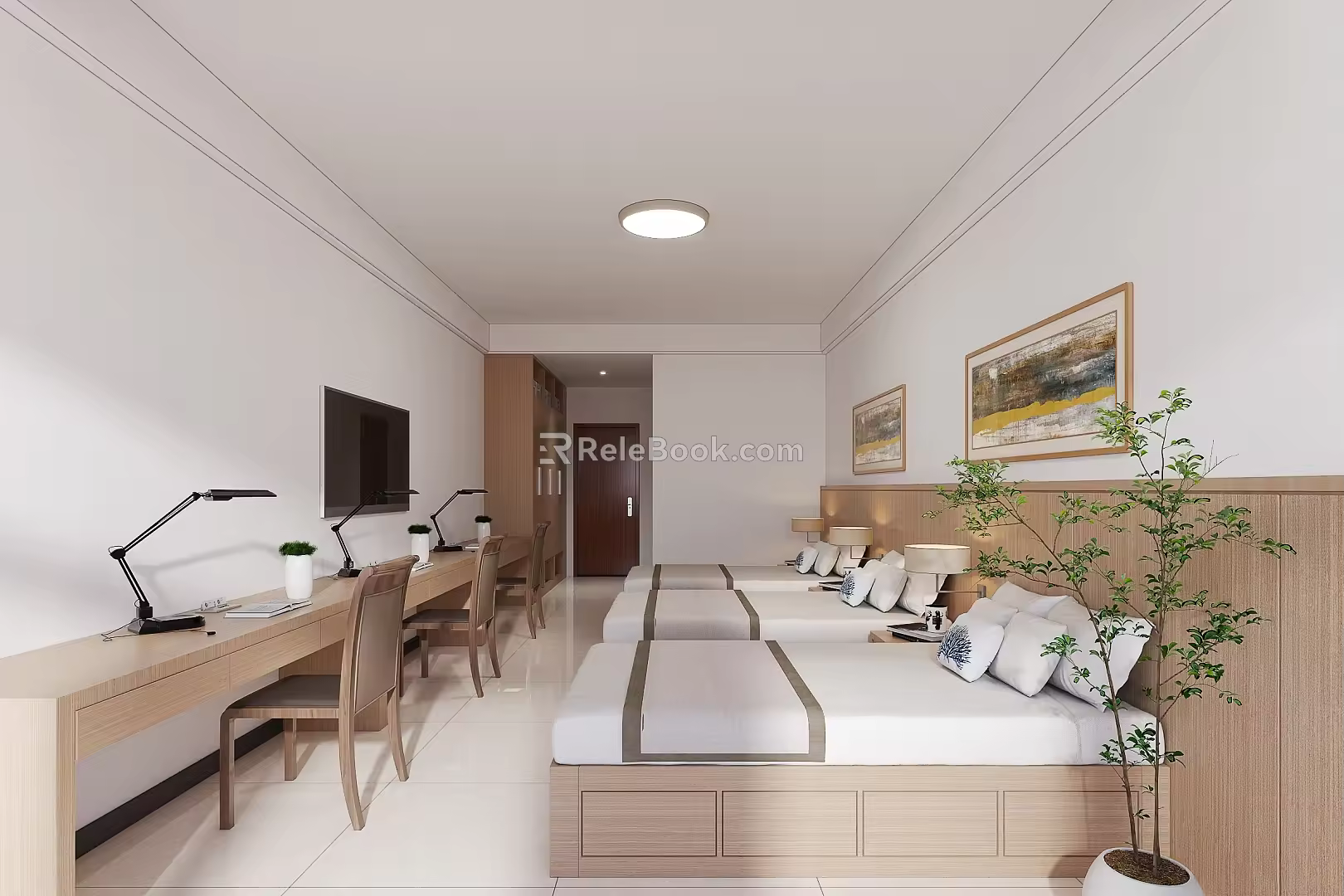 Modern study dormitory 3d model