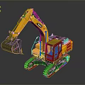 Powerful Yellow SANY Construction Functional Vehicle With Crawler Tracks And Bucket 3d model