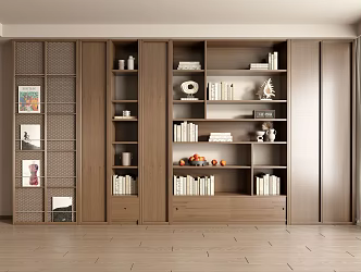 Quiet ancient style bookcase 3d model