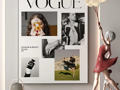 VOGUE Fashion Beauty Wall Art With Sculpture And Decor Elements 3d model