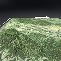 Detailed Mountainous Terrain Model With STRM 30m OpenTopography Data And 80 km Scale