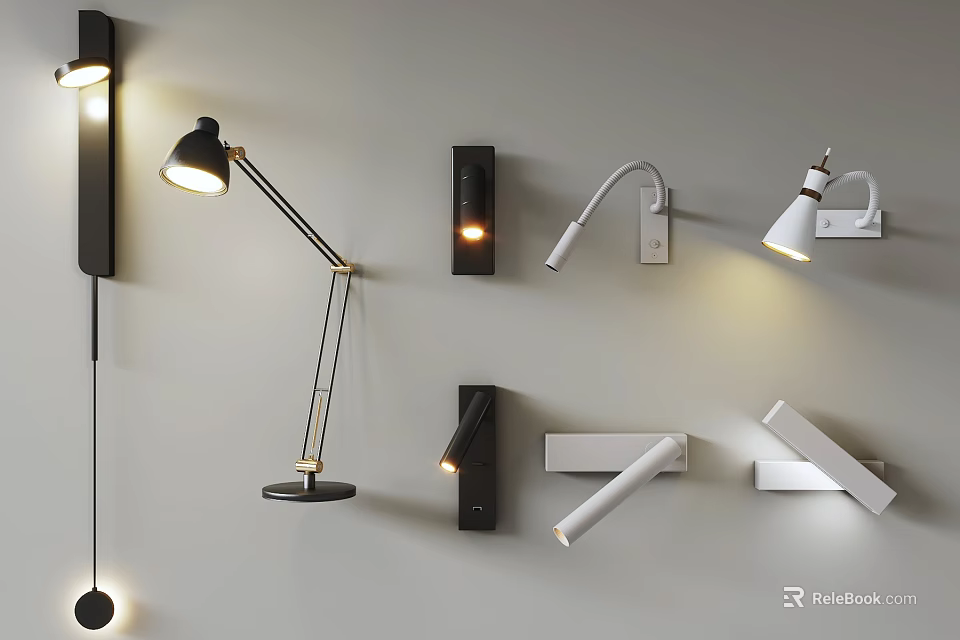 Modern Wall Sconces With Various Designs And Warm Illumination For Home Decor 3d model 
