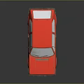Red Classic Volkswagen Hatchback Car With Glossy Finish On Dark Background
