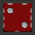 Red Cube Dice As Household Item With White Dots And Smooth Surface Design