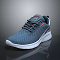 Comfortable Casual Sports Shoes With Knitted Upper White Sole And Orange Logo Design