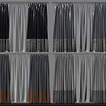 Multiple Color Block Curtains With Sheer Inner Layers And Elegant Drape For Home Decor 3d model