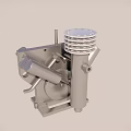 Industrial Metal Mechanical Component With Cylindrical Body And Cooling Fins Structure