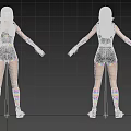 Woman In Black Bodysuit With Heart Design Rainbow Stripes Purple Arm Sleeves And Colorful Socks