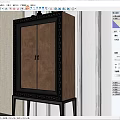 Stylish Wooden Console Side Cabinet With Black Frame And Decorative Trim