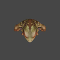Humanoid Frog Man 3D Model With Green Brown Skin Standing Pose