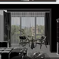 Modern Living Dining Room with Beige Sofa Coffee Table Crystal Chandelier and Marble TV Wall