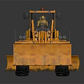 Yellow Construction Loader With Large Tires Front Bucket And Cab 3d model