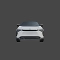 White Modern Electric SUV Car With Sleek Exterior And Black Wheels Design