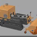 Yellow Tracked Industrial Equipment With Heavy Duty Roller Compaction Attachment 3d model