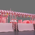 2020 Cherry Blossom Garden Photo Check In Spot With Pink Arch Stage And Stalls