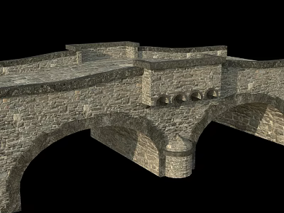 Historic Stone Arch Bridge With Classic Design And Masonry Structure 3d model