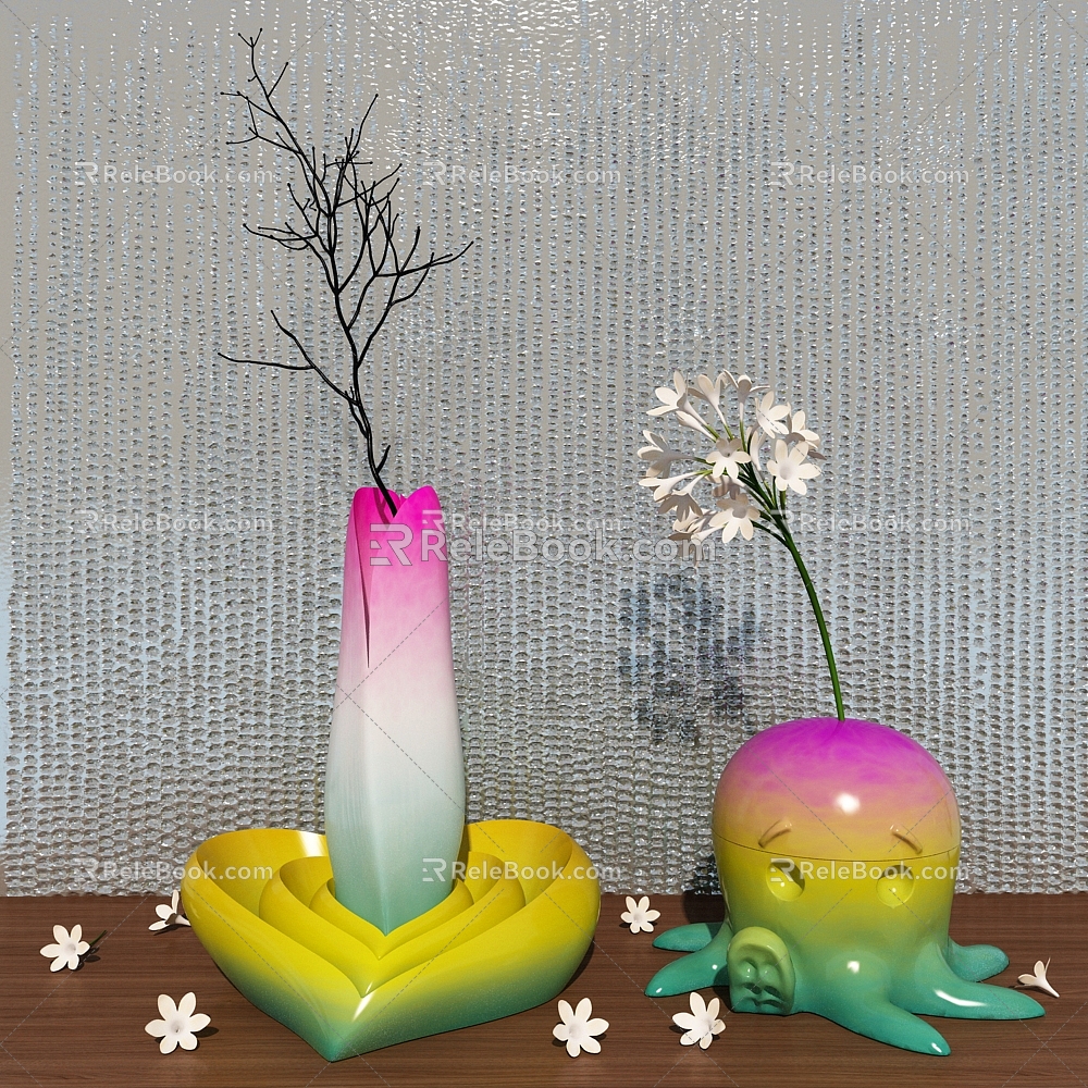 Modern Vase Heart-Shaped Octopus 3d model