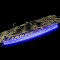 Detailed Industrial Spaceship Model Featuring Cockpit Engine Wing Structure And Metallic Texture