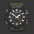 G Shock Sport Watch With Green Silicone Strap Black Dial Shock Resistant Fashion Accessory
