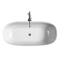Stylish White Freestanding Bathtub With Faucet 3d model