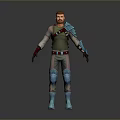 Men's Costume Clothing With Green Top Red Gloves Blue Armor Belt And Boots