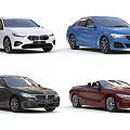 BMW 5 Series White and Black Sedan Cars with Modern Exterior Design