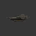 Futuristic Cosmic Spacecraft 0133 With Cockpit Sleek Wings And Metallic Design