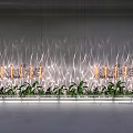 Water Ripple Lights Wall Decor With Soft Ambient Lighting And Green Plants