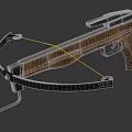 Functional Wooden Crossbow With Black Metal Components String And Grip Design 3d model