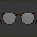 Tortoise Shell Square Frame Glasses With Clear Lenses On Dark Background 3d model