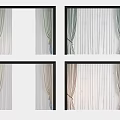 Stylish Window Curtains With Multiple Colors Sheer Panels And Tiebacks For Home Decor 3d model