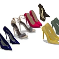 Fashionable Women's High Heel Shoes With Pointed Toes Various Colors And Stiletto Heels