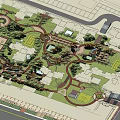 Integrated Residential Landscape Master Plan With Winding Pathways Green Lawns And Water Features