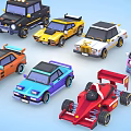 Colorful Cartoon Style Cars Including SUVs Race Cars And Vintage Models In Vibrant Hues