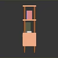 Practical Wooden Bookshelf With Multiple Shelves Cabinet Doors Books And Pencil Holder