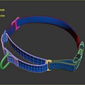 Blue Adjustable Webbing Strap With Metal Buckle And Black Handle For Daily Use