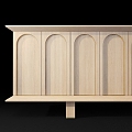 Rome Baker Middle-style Solid Wood Entrance Cabinet 3d model