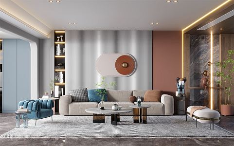 modern living room 3d model