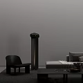 Modern Living Room Sofa Coffee Table Set With L shaped Sofa And Stone Accent Wall