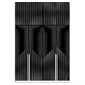 Modern Luxury Kitchen Cabinet Design With Vertical Stripes Geometric Patterns And Gold Handles