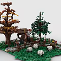 Commercial Equipment For Crafting Natural Countryside Lego Scenes With Trees Sheep And Bench